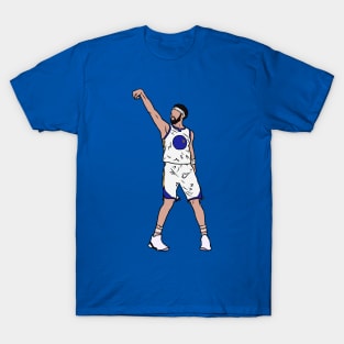 Klay Thompson Holds The Release T-Shirt